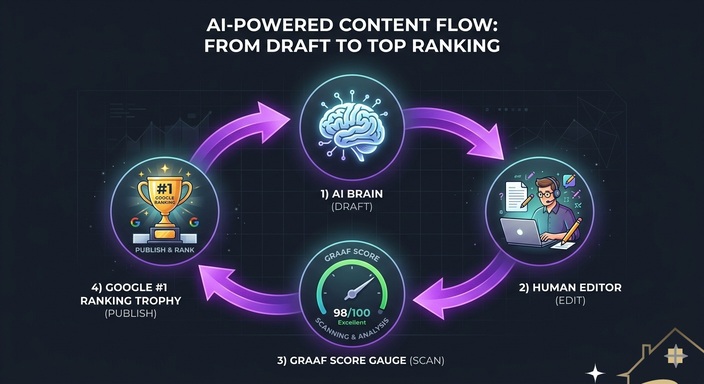 Proper AI content workflow 2026 — draft with AI, edit with GRAAF framework, publish quality content