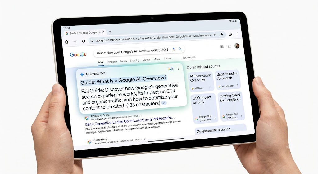 What is an AI Overview in Google Search with cited sources at position zero